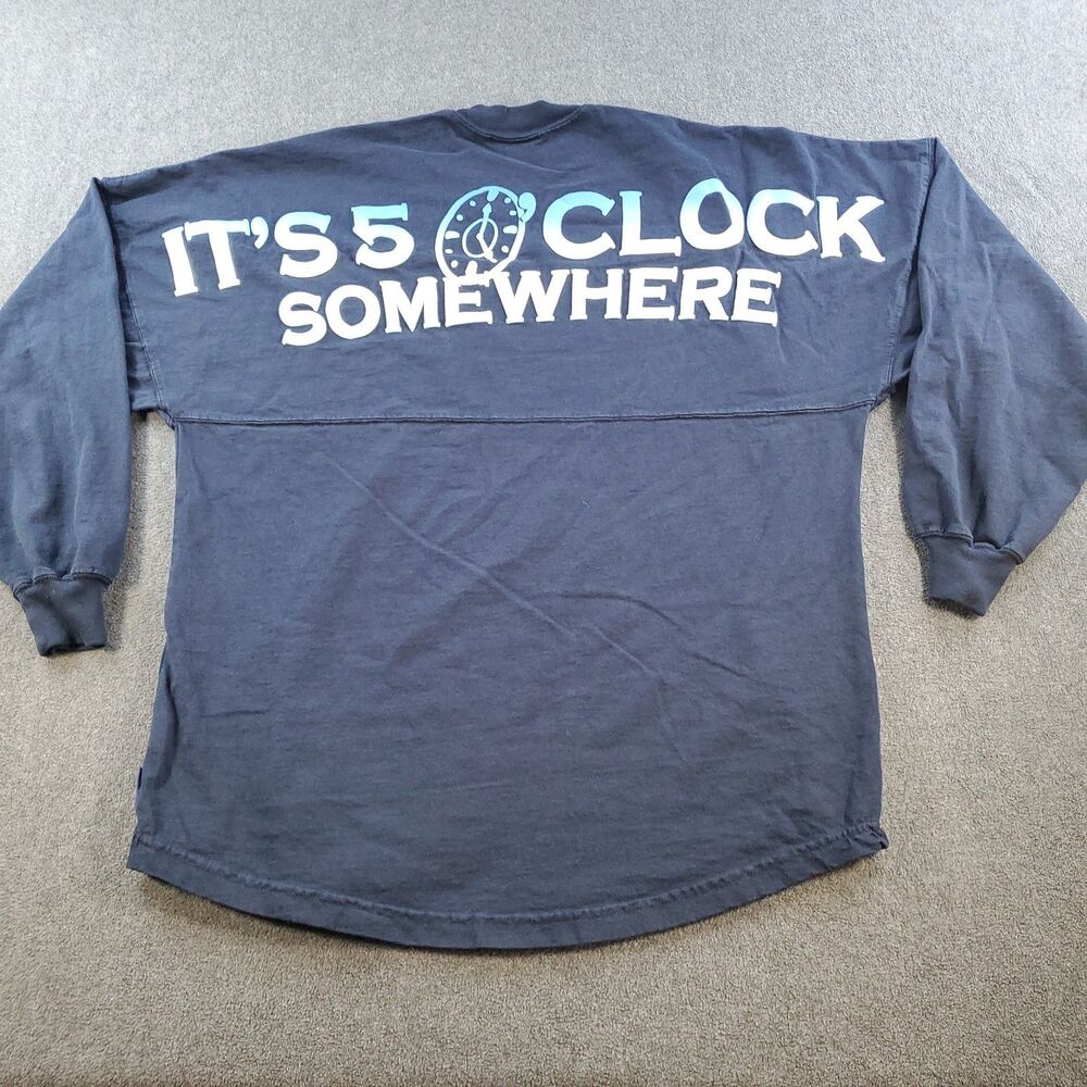 Margaritaville Spirit Jersey Shirt Mens Small Navy It's 5 O'Clock Somewhere